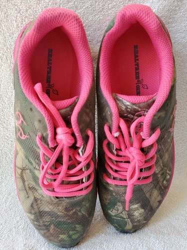 REALTREE Girl COBRA JR Camo Athletic Trail Hiking Shoe, Black & Pink Sz 5 M - Picture 2 of 9