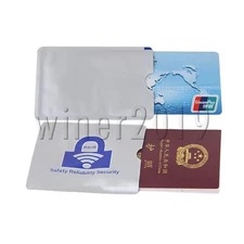 Silver Aluminum Foil RFID Blocking Sleeves Credit/Debit Cards Holder