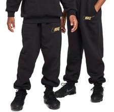 Image of Nike Youth Joggers Black S M L XL Unisex Sweatpants Loose Fit FJ6163-010