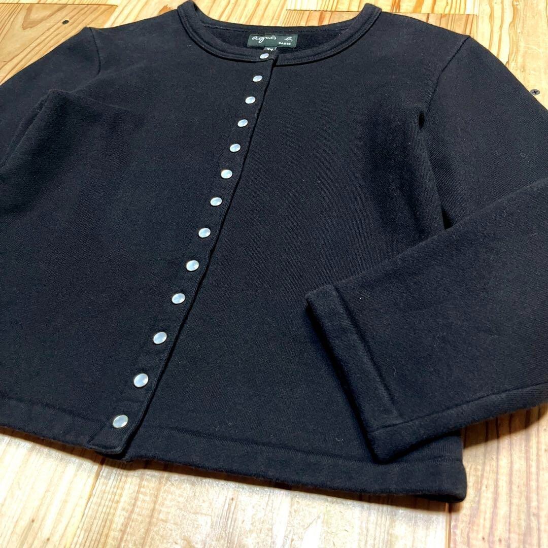 agnes b. Snap Button Cardigan Pression Brushed Lining Woman's S