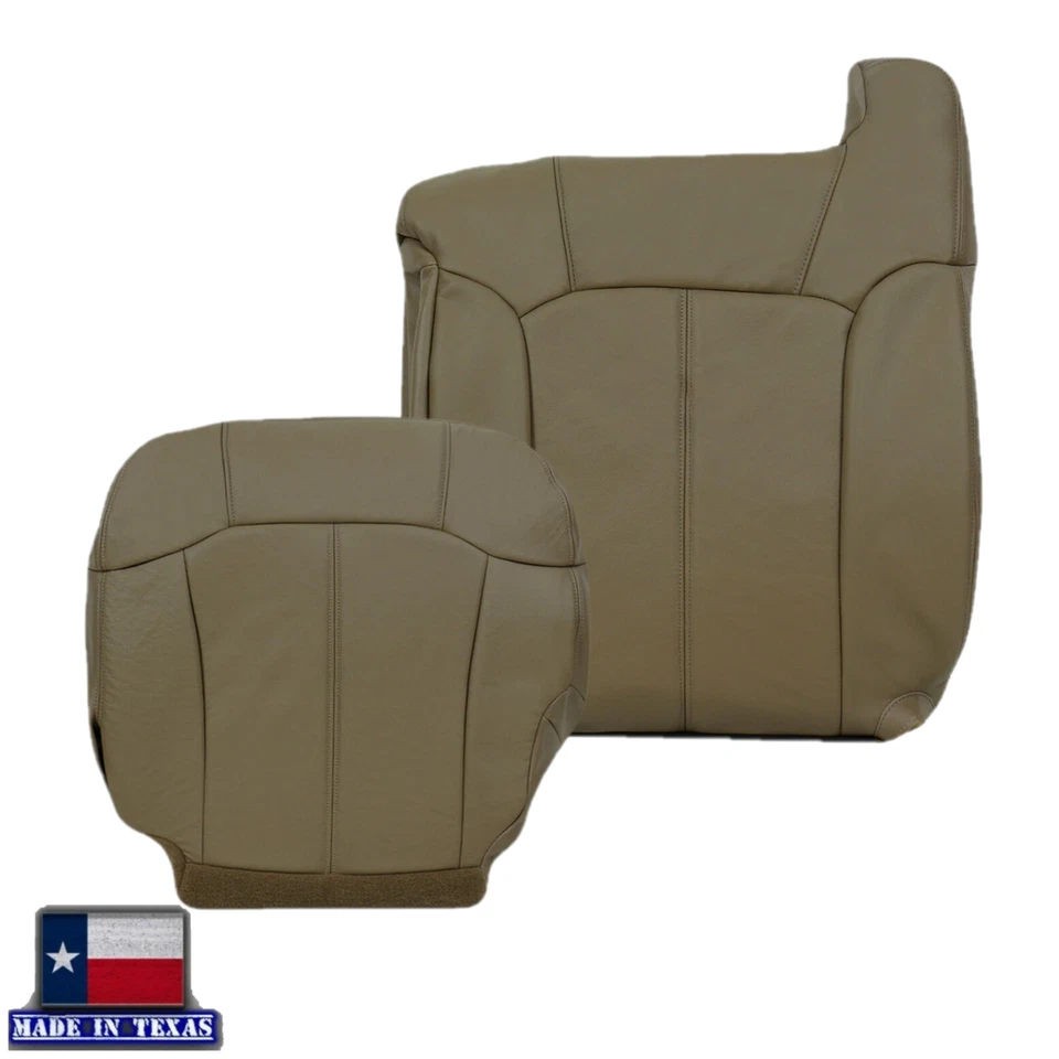 Capa de assento couro real bronzeada 2000 2001 2002 para Chevy Silverado 1500 2500 3500 - Imagem 4 de 4