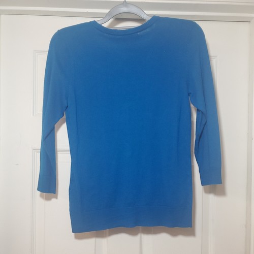 New York & Company Womens Small Button Front Cardigan Sweater teal blue New - Picture 6 of 11