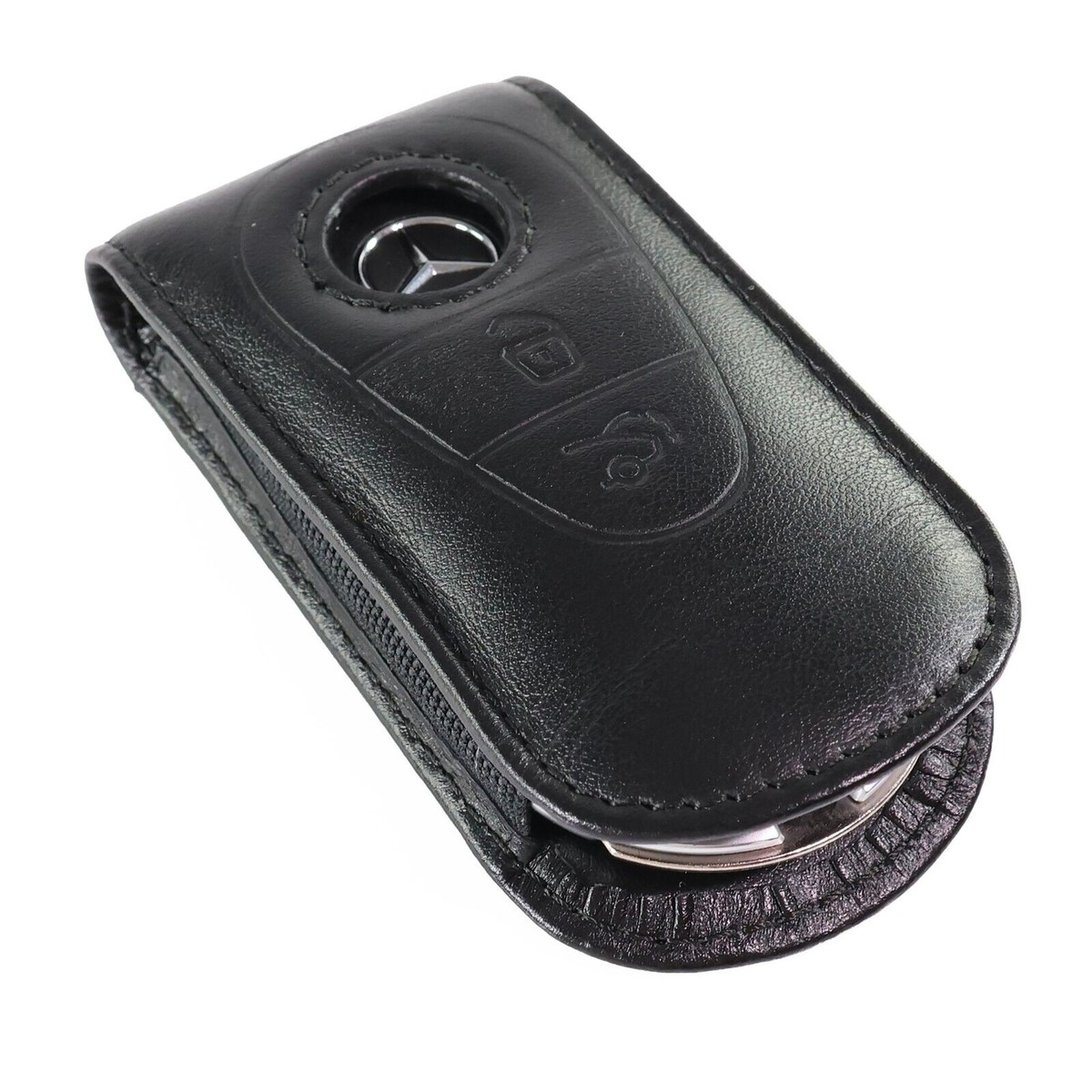 Genuine Mercedes Benz Keyring Car Key FOB Case Cover Leather 8th