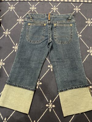 Pantalon Capri Metro7 Taille 6 - Indigo Blue, Décorations Bronze - Neuf Avec Étiquettes
