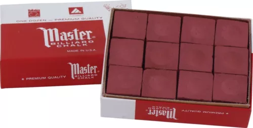 MASTER MASTERS BURGUNDY WINE CHALK 12 PACK PREM QUALITY BILLARD CHALK SHIPS FREE