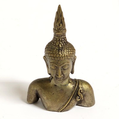 Antique Hand Crafted Bronze Buddah Statue Sculpture - Brass 5'' - Very Rare