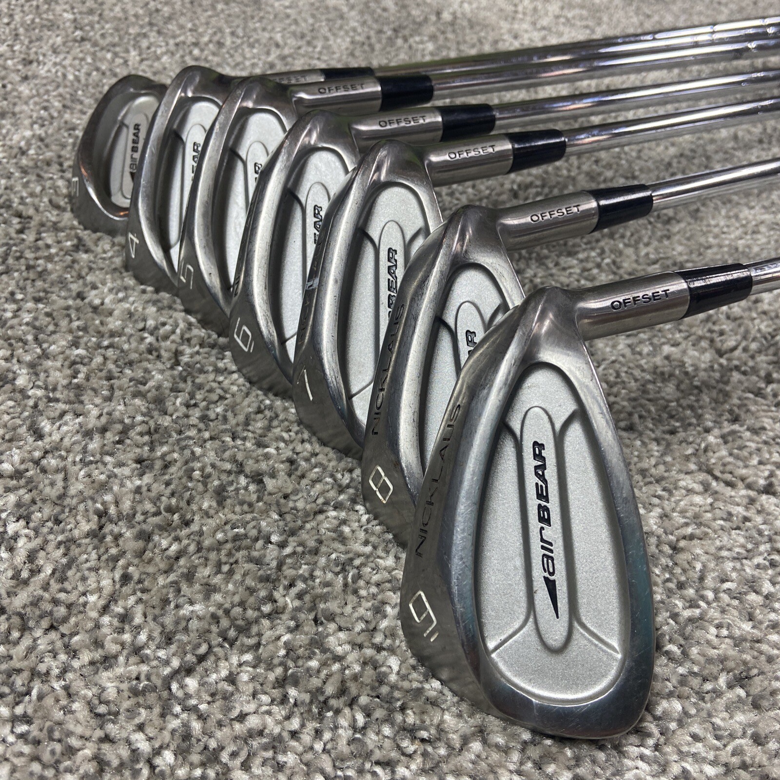 jack nicklaus air bear golf clubs irons 39 offset steel mach 3 men’s