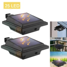 2Pcs Solar Gutter Lights 40LEDs Fence Lights for Pathway Roof Yard Wall Garden