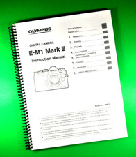 Owners Manual for Olympus E-M1 MKIII Camera 333 Pages W/Clear Covers