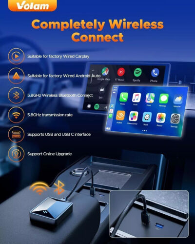 Wireless Carplay Adapter USB Dongle Plug & Play For Apple Carplay Android Auto - Picture 4 of 7
