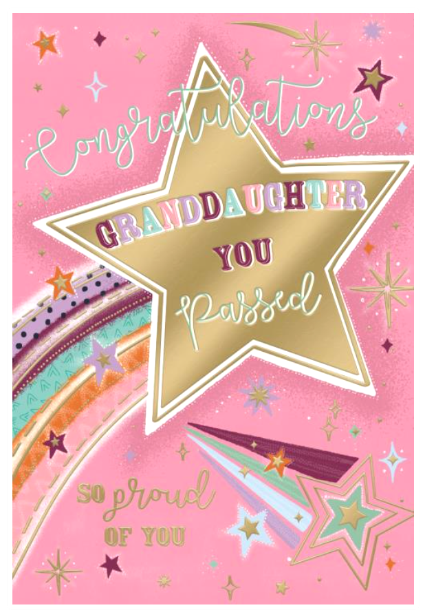 Congratulations Card GRANDDAUGHTER You Passed/GCSEs/ Exams / Driving Test.