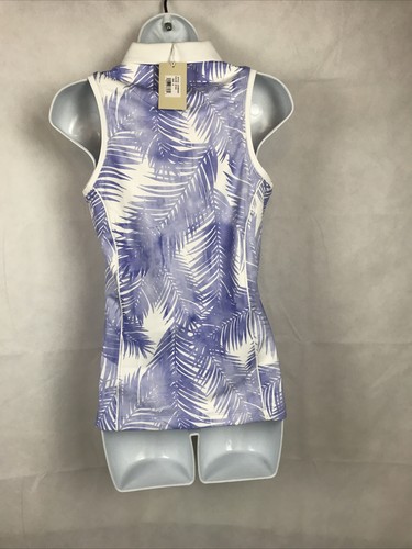 Peter Millar Damen 1/4 Zip Cutoff Kragen Sonnenschutz Lila Tropical S - Bild 2 von 7
