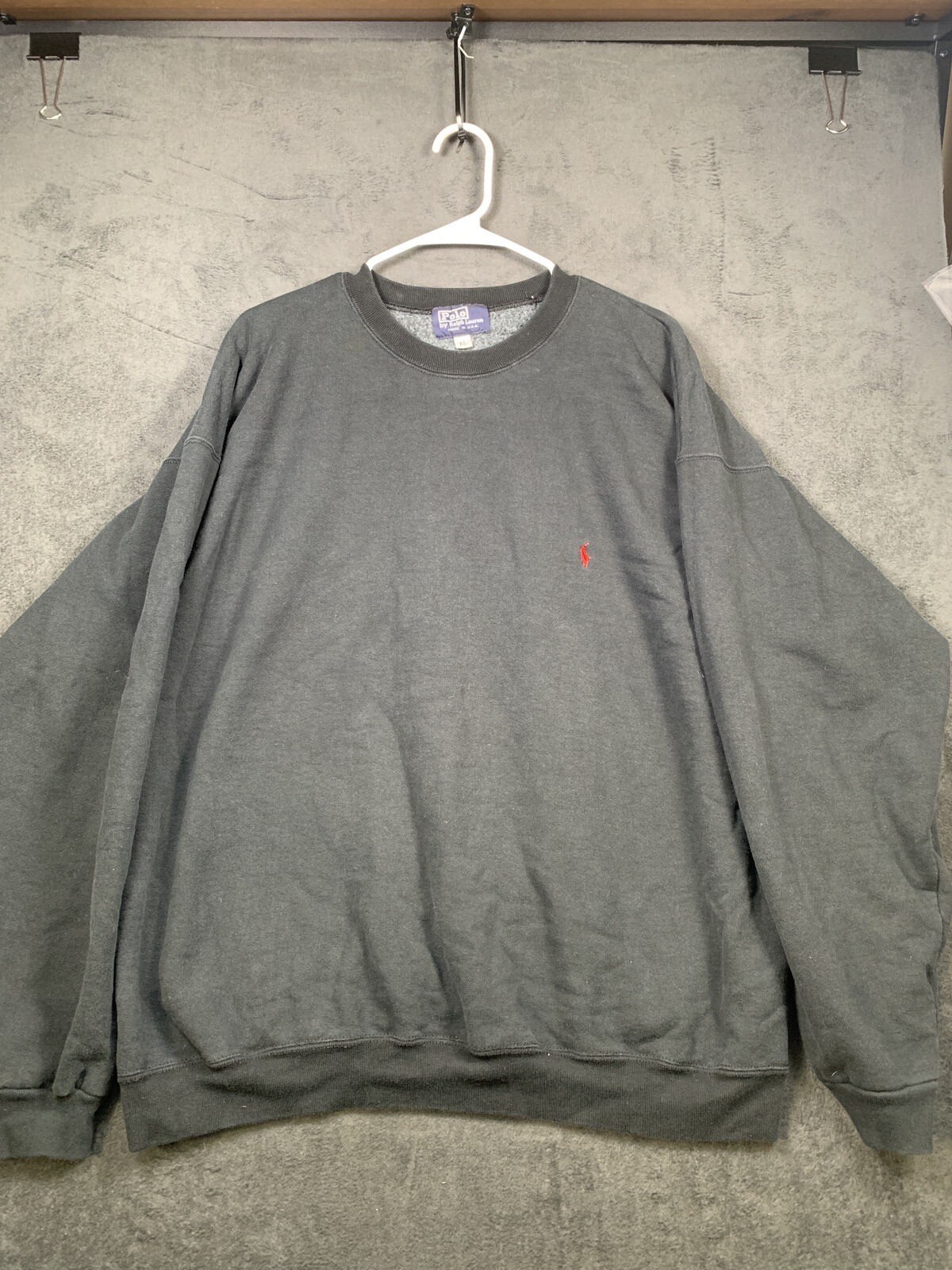 Polo Ralph Lauren Felpa Pullover Nera Small Pony VINTAGE Made In USA 90