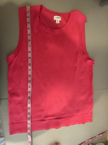 J. Crew Women Size medium Knit Tank Top Sleeveless Hot Pink Light Weight Blouse - Picture 5 of 6