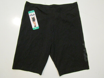 FILA Womens Active Logo Bike Shorts High Waist Black Size XS X