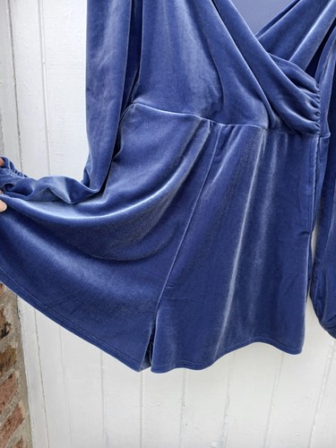 URBAN OUTFITTERS BROOKLYN WOMENS BLUE VELVET SHORTS JUMPSUIT -UK S -NEW RRP: £49 - Picture 16 of 18