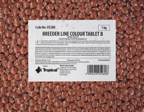 1 Kg Tropical Bodentabletten Farbtabletten Farbfutter Color Farbtabletten Colour-image