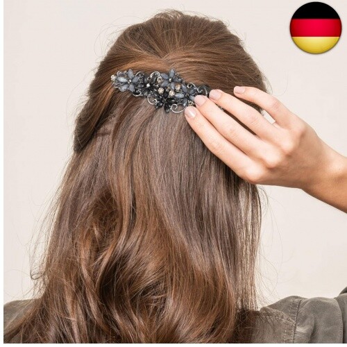 JINWEORI Haarspangen 2er Set - Glitzer Blumen Design Haarschmuck