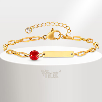 VNOX Personalized Birthstone Bracelet for Girl Women Birthday Christmas Gift