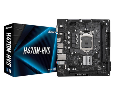 Asrock H470M-HVS ATX Motherboard LGA1200, DDR4 HDMI/D-Sub, 4X SATA3, 4X USB 3.2