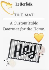 Letterfolk Tile Door Mat  Customizable ~ 30 x 18 ~ NEW in Box