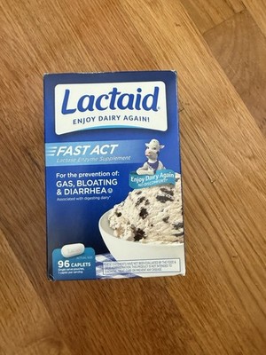 Lactaid Fast Act 96 Count Caplets Travel Packs Lactose Intolerance Relief