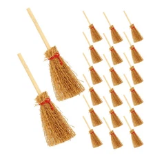 50 Pcs Miniature Wooden Brooms For Dollhouse Accessories Landscape Decor