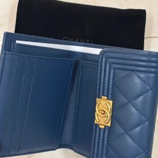 Chanel Boy Wallet in Blue  Dust Bag