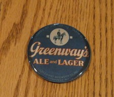 MIROIR DE POCHE PUBLICITAIRE VINTAGE GREENWAYS ALE AND LAGER