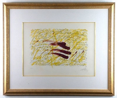 Antoni Tapies 1971 Lithograph, Signed Limited Edition of 100, Collectible Art