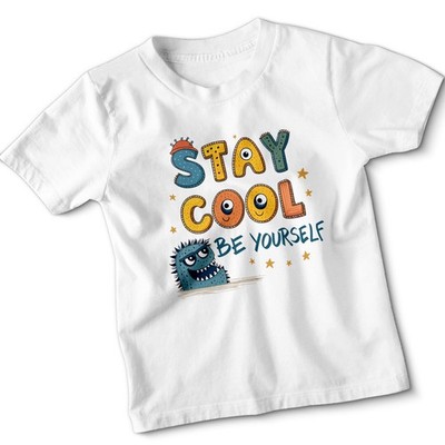 Stay Cool Be Yourself süßes Monster Kinder Tshirt Design Vektor