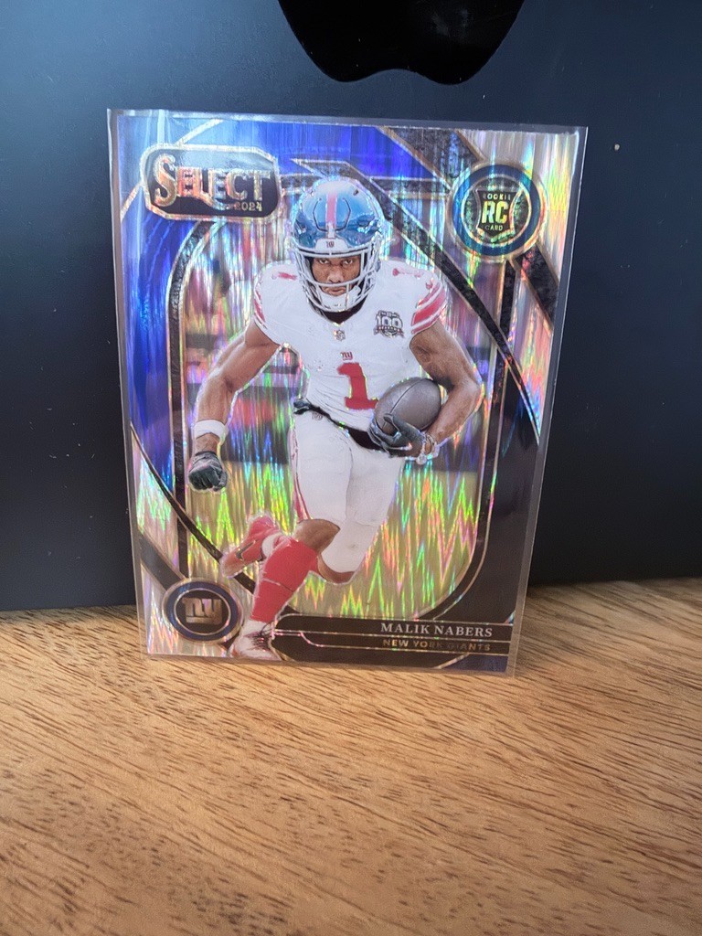2024 Panini Select - Club Level Malik Nabers #220 Black & Blue Shock Prizm (RC)