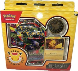 Pokémon Day 2026 Collection Box – Pikachu Promo Card, Coin & 3 Booster Packs