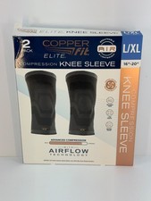 Copper Fit Elite Compression Knee Sleeve S/M 12-16 X/XL 16-20 New No Box 2 pk