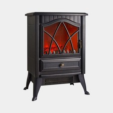 Freestanding Electric Stove Heater| 1800W Log Burner Effect Fire with Thermostat