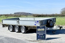 Ifor Williams LM146 14ft Tri Axle (3500kg) Flatbed Dropside Trailer - Ivor LM166