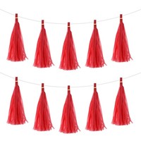 15Stk Rot Quaste Girlande Banner Mit Seil Seidenpapier Quasten
