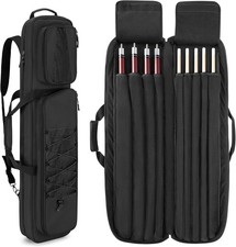 4x5 Pool Cue Case, Billiard Stick Carrying Case Holds 4 Butts One Size, Black