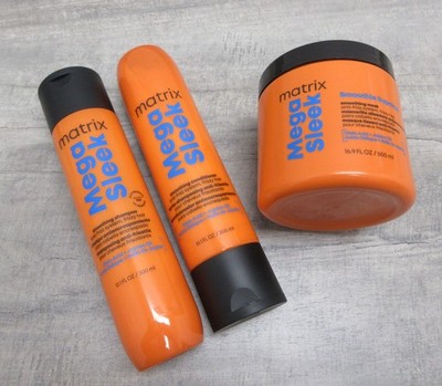 LOT OF 3 MATRIX MEGA SLEEK SHAMPOO CONDITIONER SMOOTHIE SURPREME SMOOTHING MASK