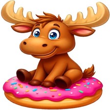30 Custom Doughnut Moose Personalized Address Labels