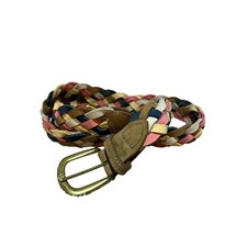 Made in USA Vintage The Limited Multi-Color Braided Leather Belt Size Large