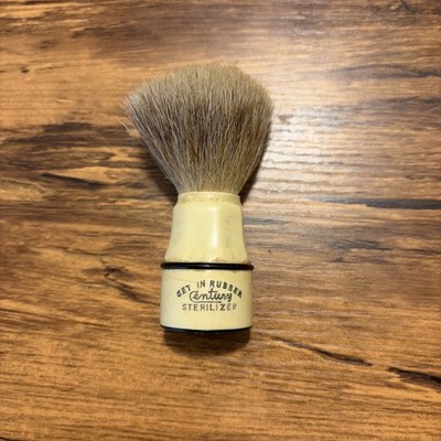 VINTAGE Century USA SHAVING BRUSH Sterilized Set in Rubber English See