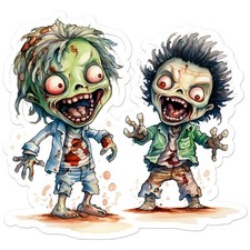 Zombies Halloween - Vinyl Decal Sticker - Car Window Laptop - ebn9240