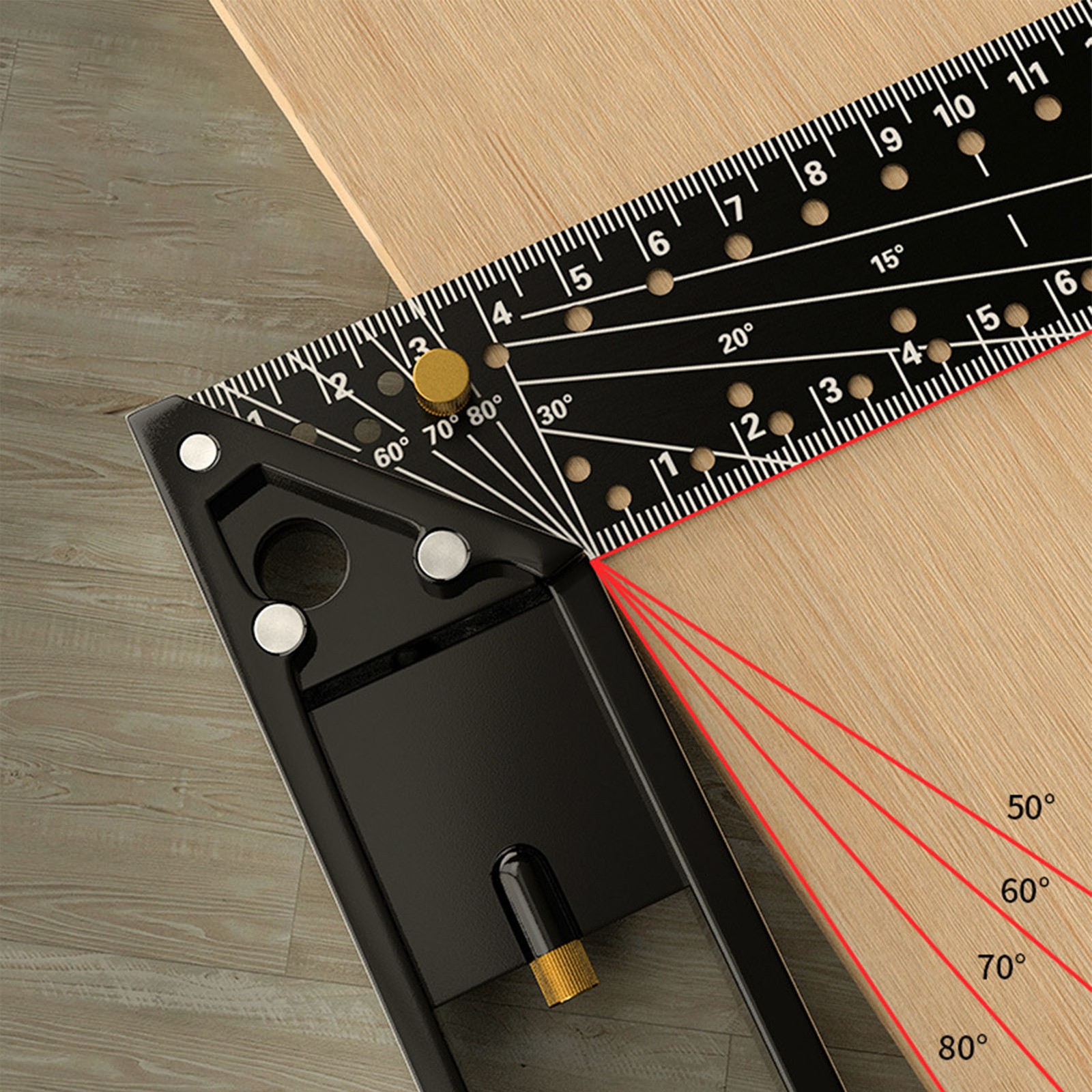 Professional 45/90 Degree Angle Measuring Ruler For Engineers Easy To Use