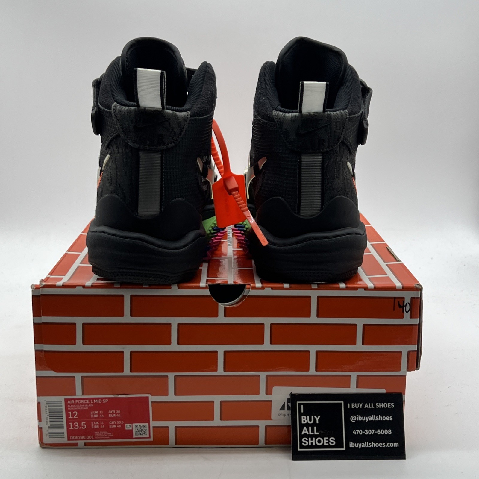 OFF WHITE X NIKE Taglia 12 Nike Air Force 1 x Off White Nero 2022 (DO6290 001)