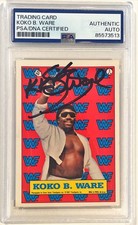 1987 Topps Wrestling Sticker WWE WWF Koko B Ware Signed Auto Card #3 PSA DNA