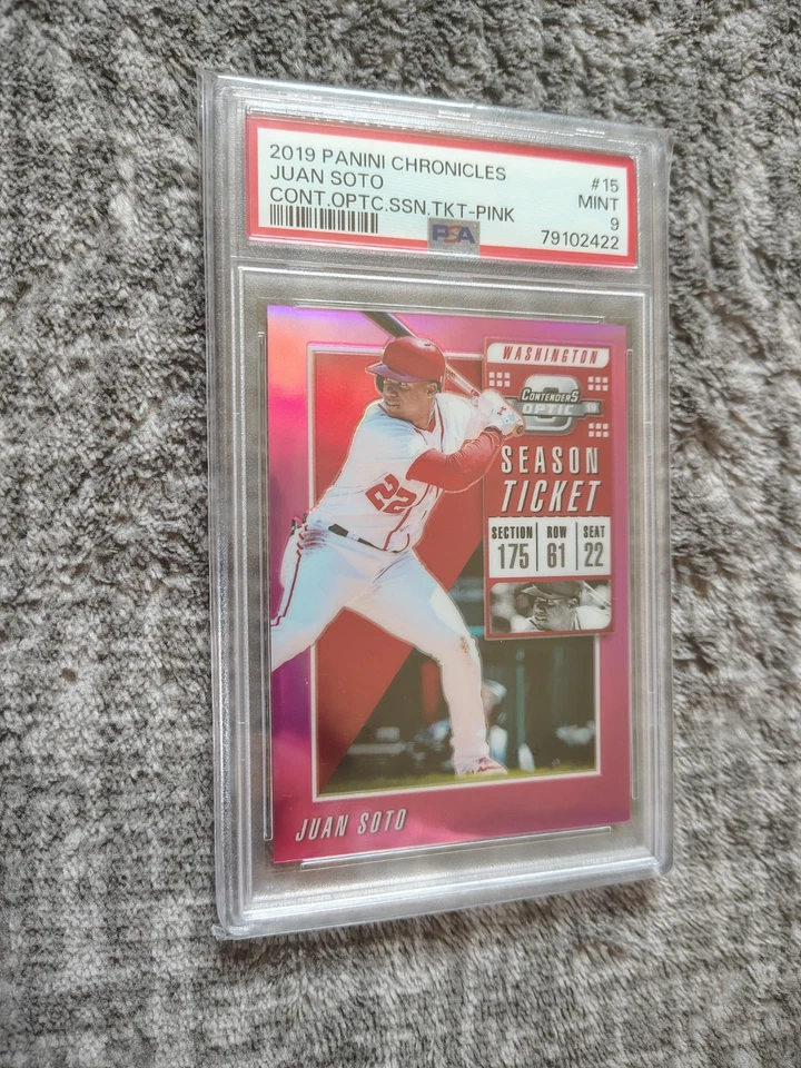 2019 Contenders Optic Juan Soto Season Ticket Pink /25 PSA 9 MINT RARE POP 2 - Image 3 of 4