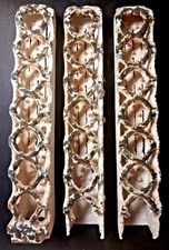 3 Vintage Radiant Ceramic Heater Grate Insert Bricks Decorative ART, RARE SIZE