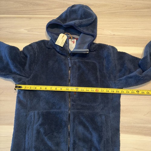 NWT Relwen Shag Fleece Zip Up Hoodie Navy Blue M407101 Mens Medium - Picture 7 of 7