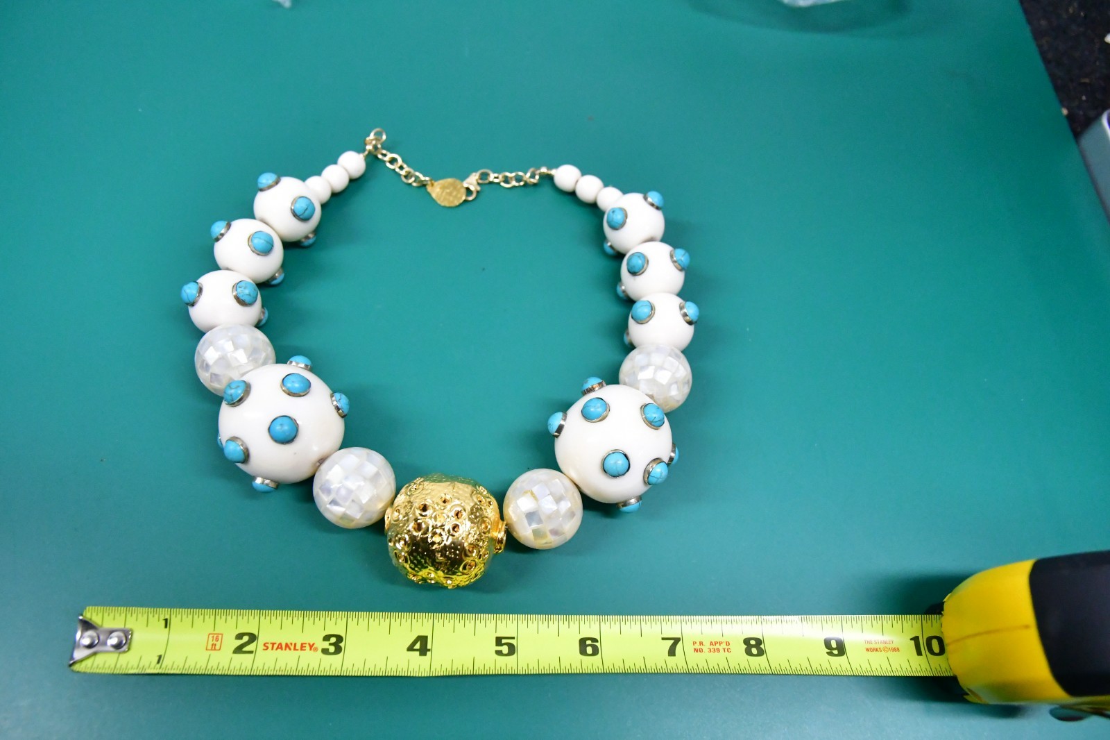 Devon Leigh Chunky Statement Necklace Turquoise M… - image 4